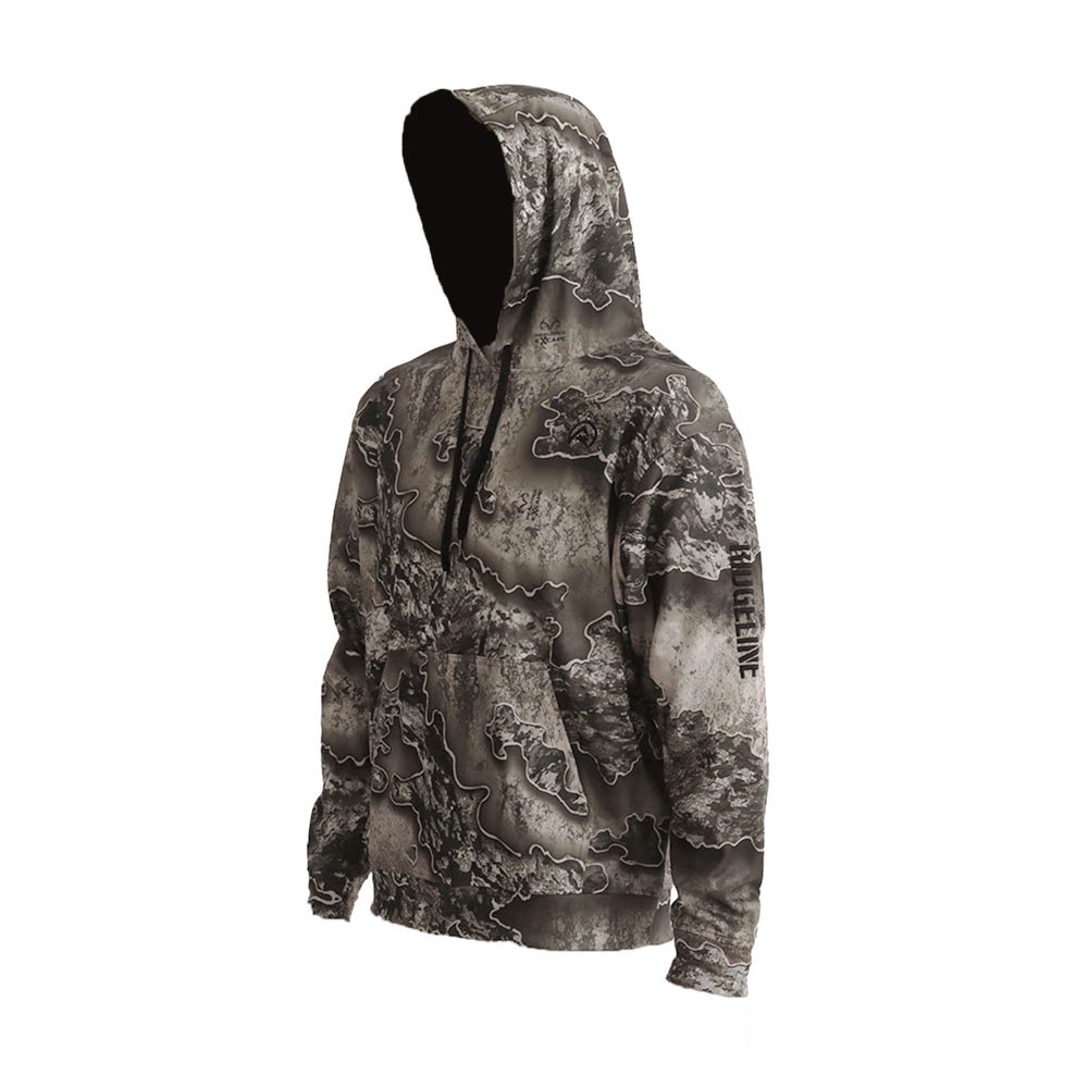 Ridgeline mens camouflage hoodie in Excape camo pattern with kangaroo pocket and drawstring hood