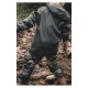 Ridgeline Spooky kids fleece hoodie in forest green with stag graphic and front kangaroo pocket