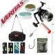 Shimano Beastmaster 14000 surfcasting fishing combo package with Veritas surf rod, tackle bag, hooks, traces and surf fishing accessories