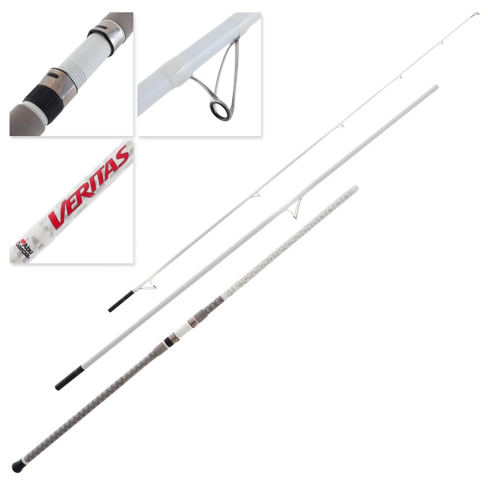 Abu Garcia Veritas surfcasting fishing rod with graphite blank and long casting guides for beach and surf fishing