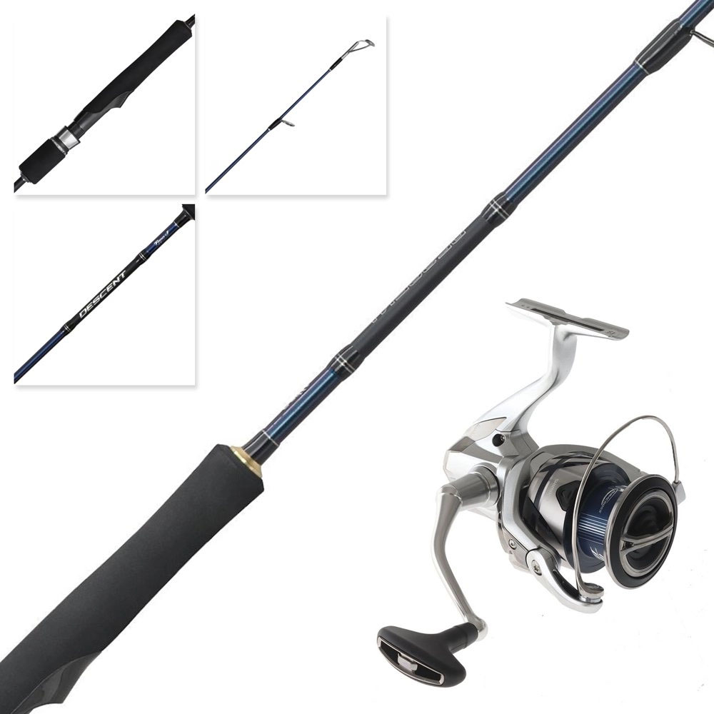 Shimano Stradic 4000FM XG spinning reel paired with Descent Type J slow jig rod for offshore slow pitch jigging and saltwater fishing