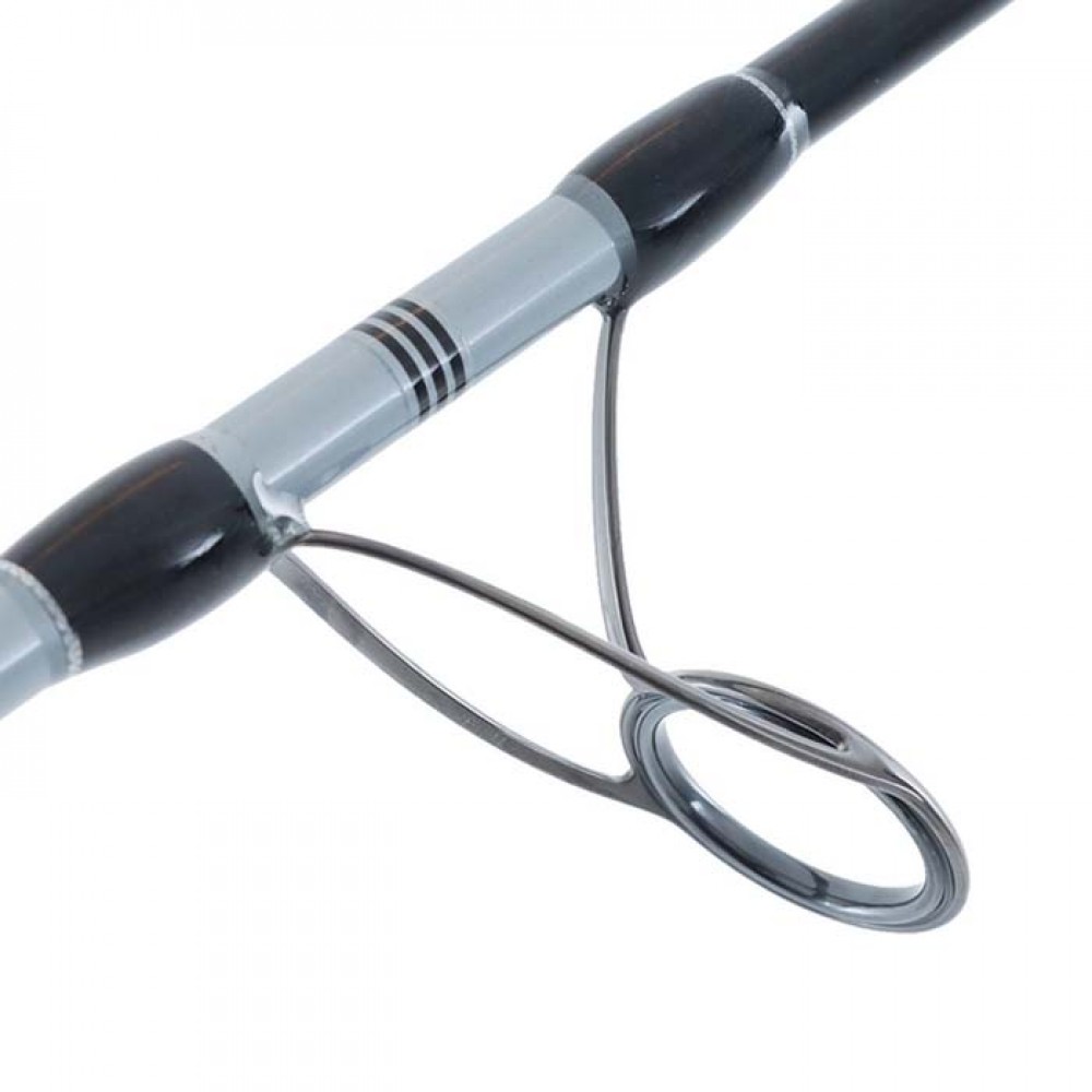 Close-up of Shimano Abyss SW rod guide with secure frame wrapping