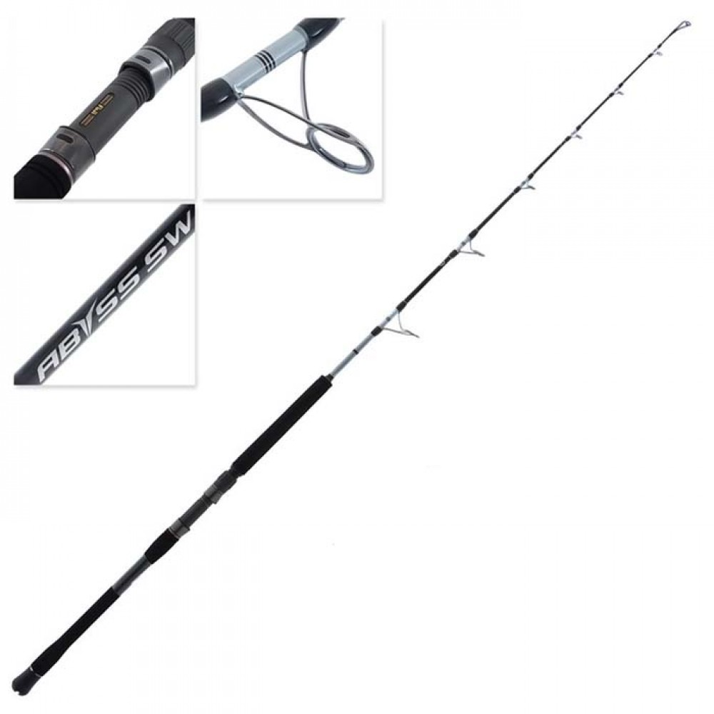 Full-length view of Shimano Abyss SW Spin Jig Rod 5ft 4in PE5 for heavy jigging