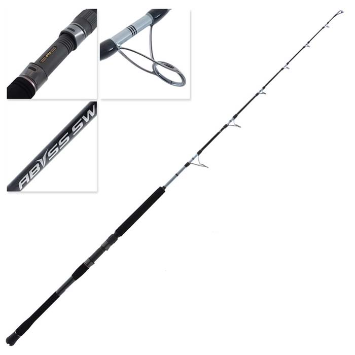 Full-length view of Shimano Abyss SW Spin Jig Rod 5ft 4in PE5 for heavy jigging