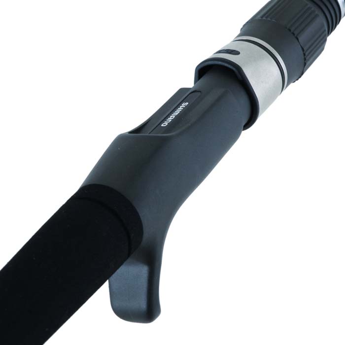 Upper section of Shimano Grappler Type J B566 rod showing final guide rings and tip design.