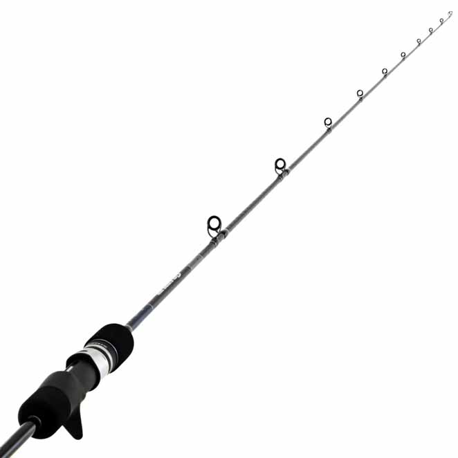 Shimano Grappler rod with detailed views of the grip, guides, branding, and full-length structure.