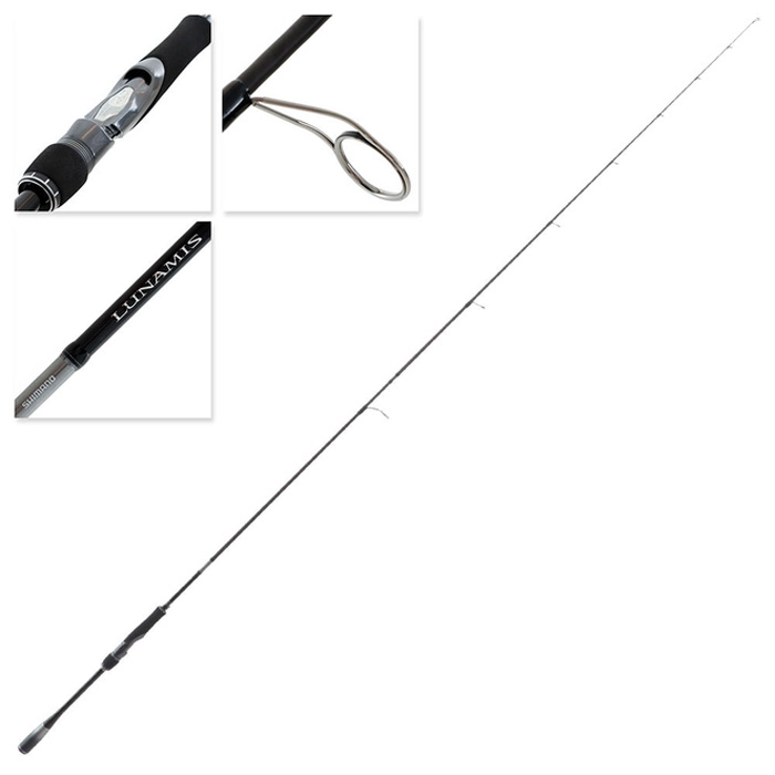 Full-length view of Shimano Lunamis S80M spinning rod 8ft two-piece fishing rod