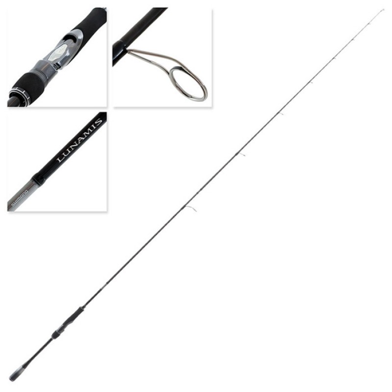 Full-length view of Shimano Lunamis S80M spinning rod 8ft two-piece fishing rod