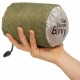 SOL Escape Bivvy OD Green – Compact and Lightweight SOL Escape Bivvy in OD Green held in hand, showing packable emergency shelter