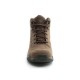 Durable brown mid-height hiking boot with rugged Vibram sole, waterproof Hydrodry lining, and secure lace system for all-terrain trekking