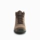 Durable brown mid-height hiking boot with rugged Vibram sole, waterproof Hydrodry lining, and secure lace system for all-terrain trekking