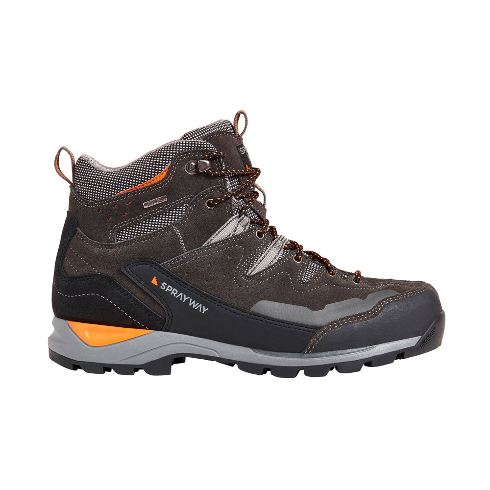 Hiking boot with mesh panels, orange accents, and waterproof HydroDRY membrane for lightweight support and breathability on rugged terrain