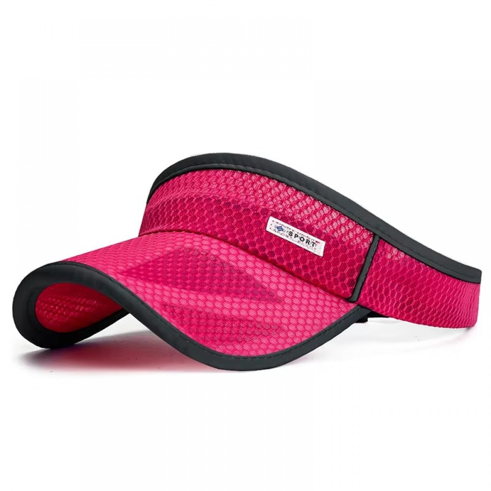 Stylish pink mesh sun visor perfect for women’s outdoor sports and casual wear.