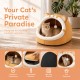 Super Warm Pet House Large warm enclosed cat bed and pet house with cushioned interior and hanging toy