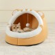 Super Warm Pet House Large warm enclosed cat bed and pet house with cushioned interior and hanging toy