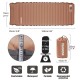 Portable inflatable camping mattress showing dimensions lightweight packed size waterproof design and travel-friendly storage bag