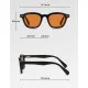 Unisex Blue Light Blocking Glasses with Red Tinted Lenses Unisex blue light blocking glasses featuring a translucent olive-brown acetate frame, square rounded design, red-tinted lenses, integrated nose bridge, and lightweight temples, ideal for reducing digital eye strain during computer work, gaming, reading, a