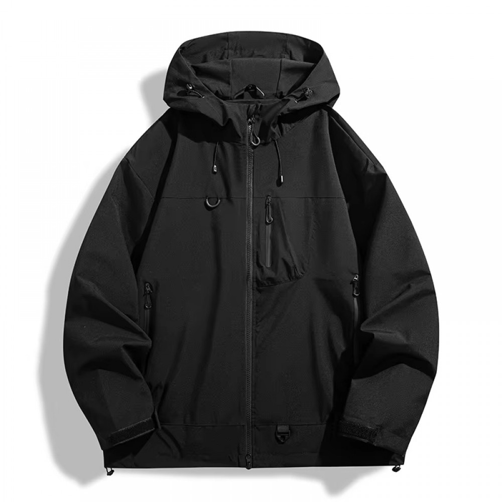 unisex waterproof windbreaker jacket windproof breathable outdoor hiking coat with hood lightweight rain jacket for camping trekking and travel