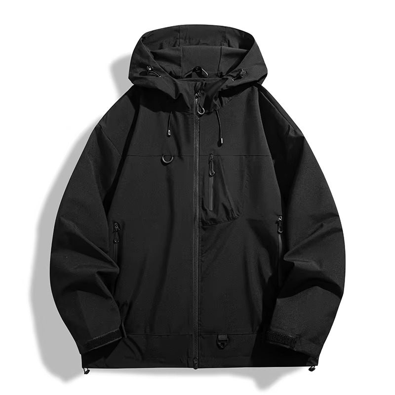 unisex waterproof windbreaker jacket windproof breathable outdoor hiking coat with hood lightweight rain jacket for camping trekking and travel