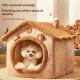 Washable Warm Pet House for Small Dogs and Cats Grey Soft washable pet house in grey with plush interior and cute bunny ear design for small dogs and cats, providing warm and comfortable indoor sleeping space