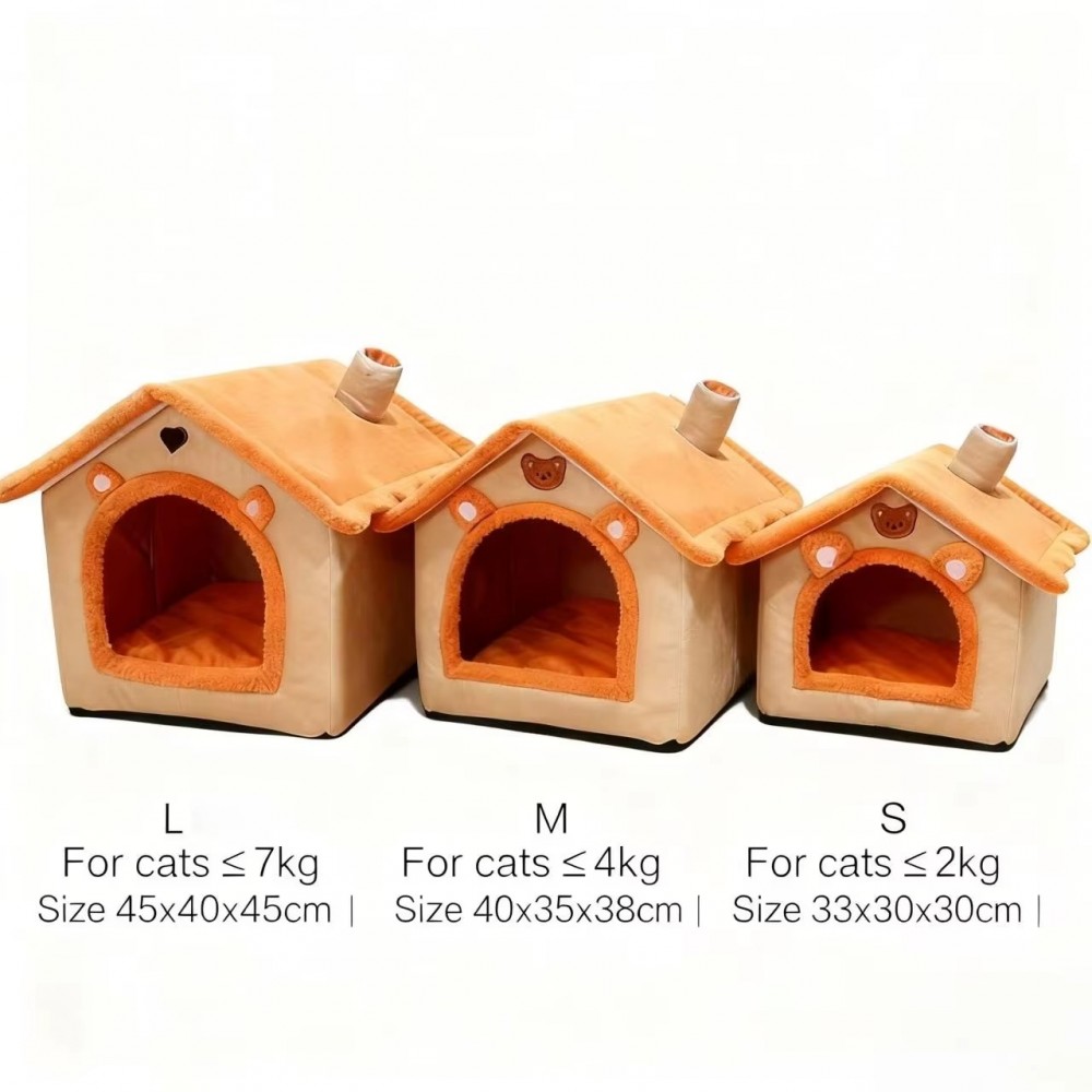 Washable Warm Pet House for Small Dogs and Cats Grey Soft washable pet house in grey with plush interior and cute bunny ear design for small dogs and cats, providing warm and comfortable indoor sleeping space