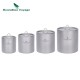 Full set of Boundless Voyage titanium cups in 120ml, 200ml, 300ml, and 400ml sizes