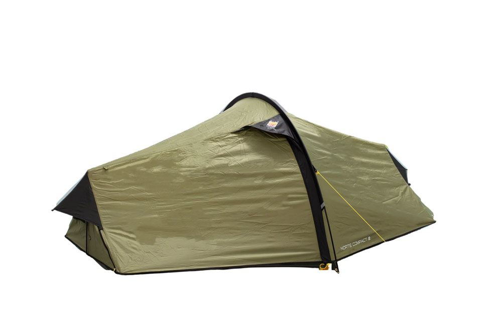 Wild Country Norte Compact 2 lightweight two-person tent with streamlined low-profile design and guy lines for stability