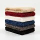 Stacked plush fleece loop neck gaiters showing soft faux fur fabric texture for winter warmth and comfort