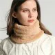 Soft beige faux fur loop neck gaiter for winter warmth comfort and cold weather outdoor protection