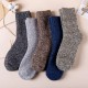 Five pack of winter merino wool thermal socks in navy blue designed for hiking, cold weather, outdoor work and everyday winter comfort