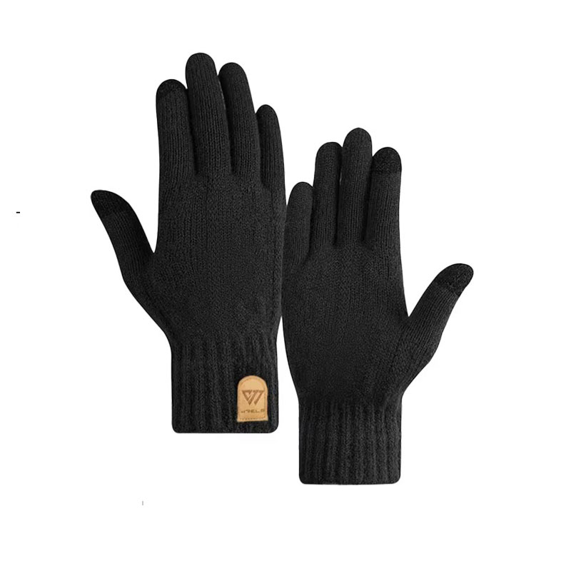 Warm winter touchscreen knit gloves for men and women featuring soft stretch fabric, full-finger coverage and touchscreen-compatible fingertips for everyday wear, commuting, outdoor activities and cold-weather use.