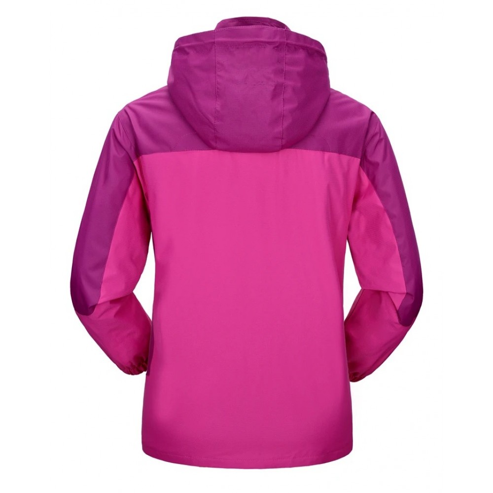women's outdoor windbreaker jacket waterproof windproof hiking coat with hood lightweight breathable trekking jacket for camping travel and outdoor activities