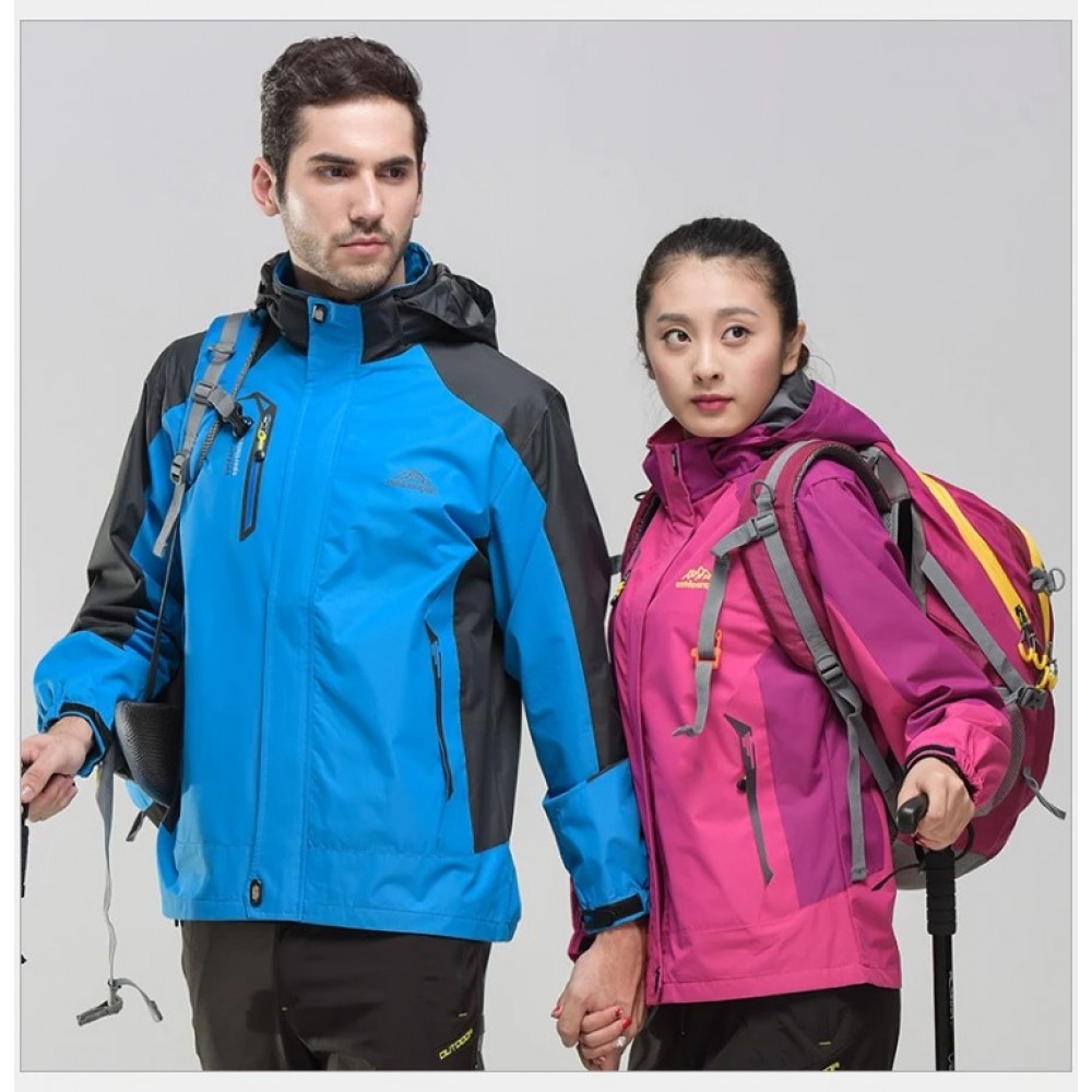 women's outdoor windbreaker jacket waterproof windproof hiking coat with hood lightweight breathable trekking jacket for camping travel and outdoor activities