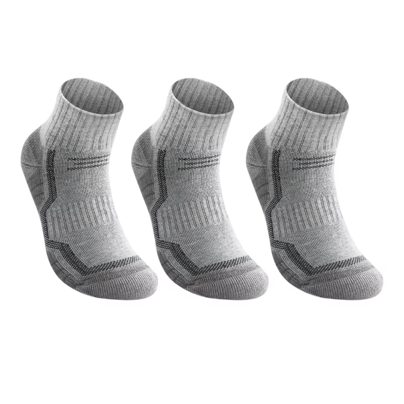 WRELS merino wool thermal compression sports socks in grey designed for hiking, running, trekking, winter sports and everyday comfort with cushioned support