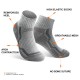 WRELS merino wool thermal compression sports socks in grey designed for hiking, running, trekking, winter sports and everyday comfort with cushioned support