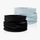 Black and light gray WRELS winter fleece neck gaiter face cover for cycling skiing hiking and cold weather outdoor activities