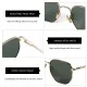 Zenottic Fashion Hexagon Polarized Retro Sunglasses Retro hexagon sunglasses with a gold-tone metal frame and polarized green lenses, offering stylish UV protection for everyday wear and outdoor activities.