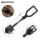 Dimensions of the BLACKDOG engineer shovel in full and folded form for portability.