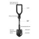 Diagram of BLACKDOG shovel showing labeled components including rope cutter, bottle opener, and side saw.