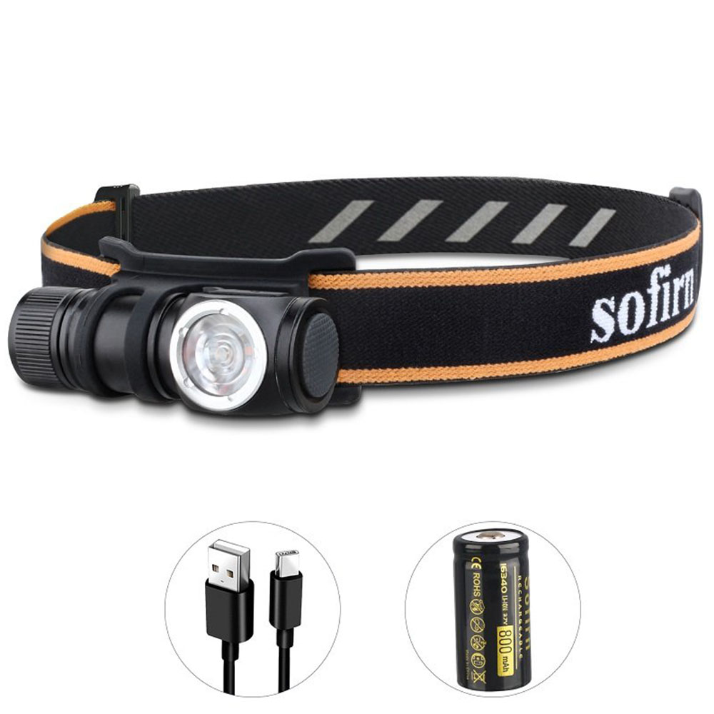 Sofirn HS10 USB-C Rechargeable Headlamp - Mini, lightweight, high lumen LED headlamp with magnetic tailcap and IPX8 water resistance. Ideal for outdoor adventures, camping, and hiking.