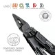 Close-up of SOG PowerAccess Deluxe multitool pliers with icons for tactical, outdoor, and EDC use