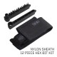 Nylon sheath and 12-piece hex bit kit included with SOG PowerAccess Deluxe multitool
