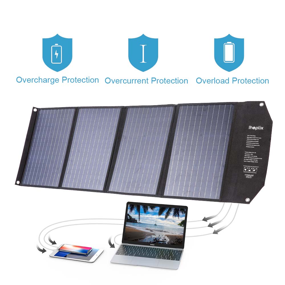 IHOPLIX 120W Foldable Solar Panel  - Portable and efficient solar charging solution for smartphones, laptops, and more.