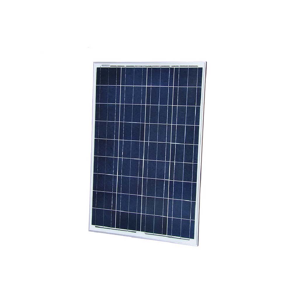 Angled view of the Victron 12V 90W polycrystalline solar panel designed for efficient solar energy conversion
