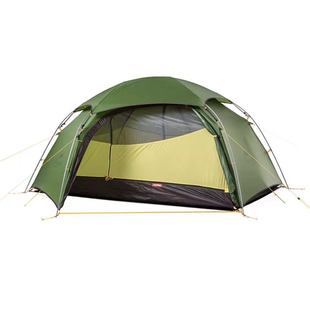 Naturehike Cloud-Peak 4 Seasons 2-Person Tent in Blue, featuring 15D Nylon Plaid and 20D Waterproof Velvet Silk construction, with Aluminum Alloy Poles and comprehensive camping accessories.