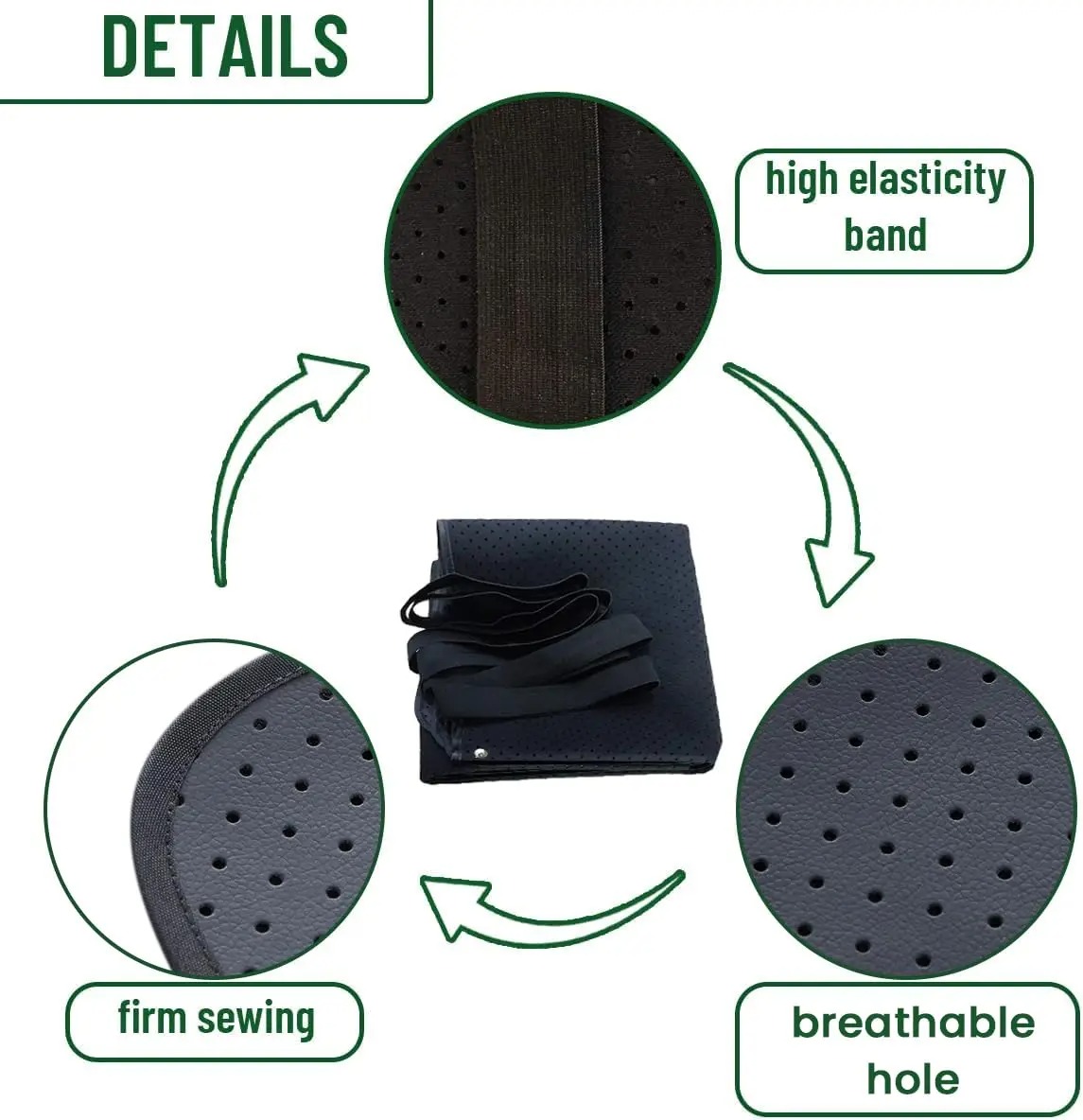 Black grounding mat placed horizontally across bed for earthing while sleeping, connected with grounding cord.