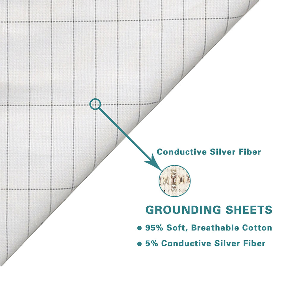 Organic Cotton Grounding Bed Sheet with Conductive Silver Fiber for Better Sleep