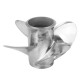 9.9x10 RH Stainless Steel Outboard Propeller for Johnson 15-35HP - 4-Blade, 14 Spline