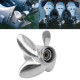 9.9x10 RH Stainless Steel Outboard Propeller for Johnson 15-35HP - 4-Blade, 14 Spline