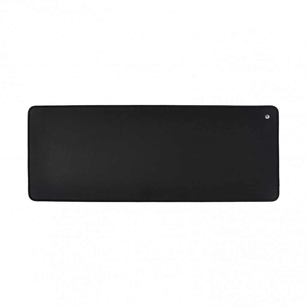 Earthing Grounding Mat Top View Black rectangular grounding mat with button connector in corner